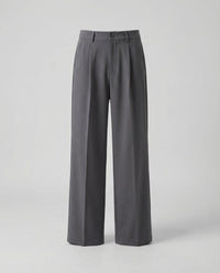 Unisex Stoffhose weit mit geradem Bein Grau