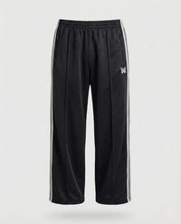 Unisex Trainingshose Satin mit Reißverschlusstaschen Schwarz