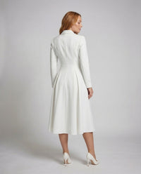 Damen Blazer Kleid Tailliert im Mantelstil mit A Linien Rock