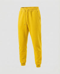Unisex Jogginghose Baumwollfleece Freizeit Hose mit Elastischem Bund Gelb