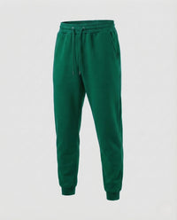 Unisex Jogginghose Baumwollfleece Freizeit Hose mit Elastischem Bund Grün