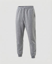 Unisex Jogginghose Baumwollfleece Freizeit Hose mit Elastischem Bund Hellgrau