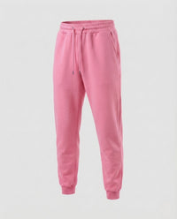 Unisex Jogginghose Baumwollfleece Freizeit Hose mit Elastischem Bund Rosa