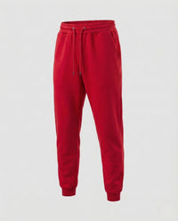 Unisex Jogginghose Baumwollfleece Freizeit Hose mit Elastischem Bund Rot