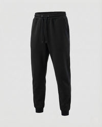 Unisex Jogginghose Baumwollfleece Freizeit Hose mit Elastischem Bund Schwarz