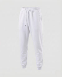 Unisex Jogginghose Baumwollfleece Freizeit Hose mit Elastischem Bund Weiß
