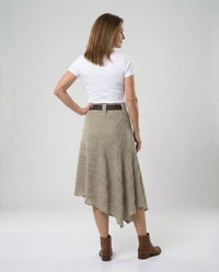 Damen Asymmetrischer Midirock Plissiert A Linie