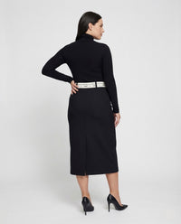 Damen Bleistiftrock High Waist Logobund