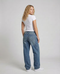 Unisex Baggy Denim Hose Locker Mittelnaht