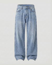Unisex Baggy Denim Hose Locker Mittelnaht Hellblau