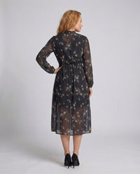 Damen Chiffon Maxikleid Blumen A Linie