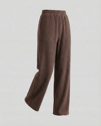 Damen Strickhose Ripp High Waist Braun