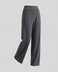 Damen Strickhose Ripp High Waist Grau