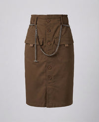 Damen Rock Tailliert Cargo Taschen