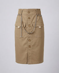 Damen Rock Tailliert Cargo Taschen