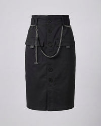 Damen Rock Tailliert Cargo Taschen