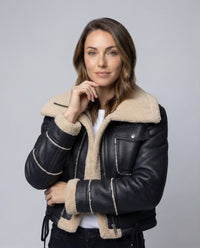 Damen Fliegerjacke Kurz Teddy