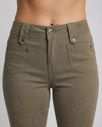 Damen Schlaghose Baumwolle High Waist