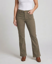 Damen Schlaghose Baumwolle High Waist