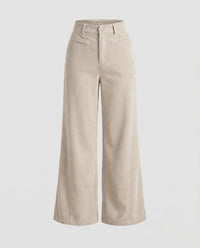 Damen Palazzo Hose Nadelstreifen Weit Apricot
