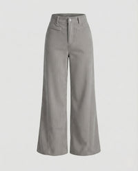 Damen Palazzo Hose Nadelstreifen Weit Grau