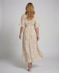 Damen Maxikleid Empire Taille Schlitz