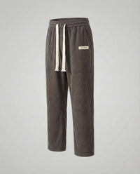 Damen Cordhose Weit Elastikbund Grau