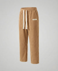 Damen Cordhose Weit Elastikbund Khaki