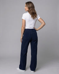 Damen Cordhose High Waist Weit