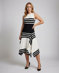 Damen Cocktailkleid Tailliert Asymmetrisch Weiß