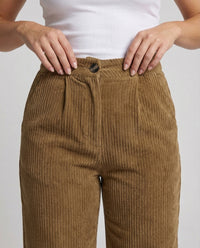 Damen Cordhose High Waist Weit