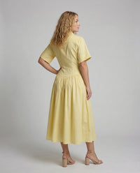 Damen Hemdblusenkleid Lang Faltenrock