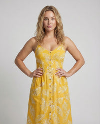 Damen Sommer Midikleid Spaghettiträger