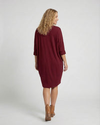 Damen Tunika Kleid Viskose Taschen