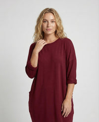 Damen Tunika Kleid Viskose Taschen
