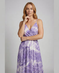 Damen Maxikleid Spaghettiträger Wickeloberteil Empire