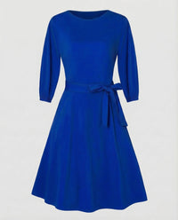 Damen A Linie Kleid Gürtel Bündchen