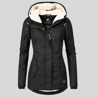Lange Winterjacke mit Kapuze für Damen