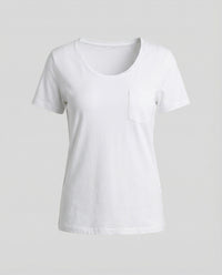Damen T-Shirt Lockerer Schnitt U-Ausschnitt Baumwolle Lässiges Oberteil
