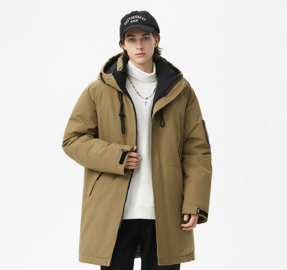 Winddichter Herren-Winterparka - Mittellanger Freizeitmantel aus Baumwolle