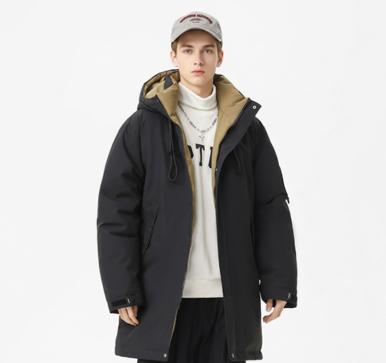 Winddichter Herren-Winterparka - Mittellanger Freizeitmantel aus Baumwolle