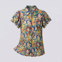 Damen Florale Chiffon Hemdbluse